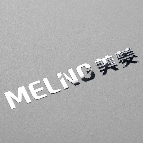 Konfigurowalne naklejki metalowe Niklowe, błyszczące, żaroodporne logo