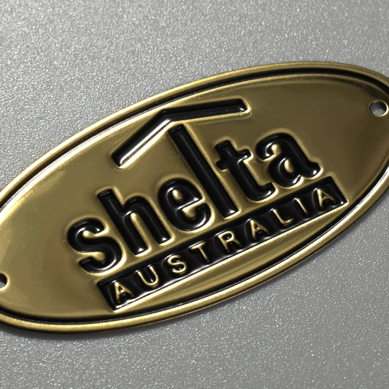 Niestandardowa tabliczka znamionowa Logo ze stali nierdzewnej i aluminium z mosiądzu