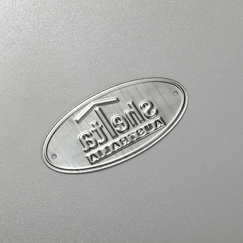 Niestandardowa tabliczka znamionowa Logo ze stali nierdzewnej i aluminium z mosiądzu